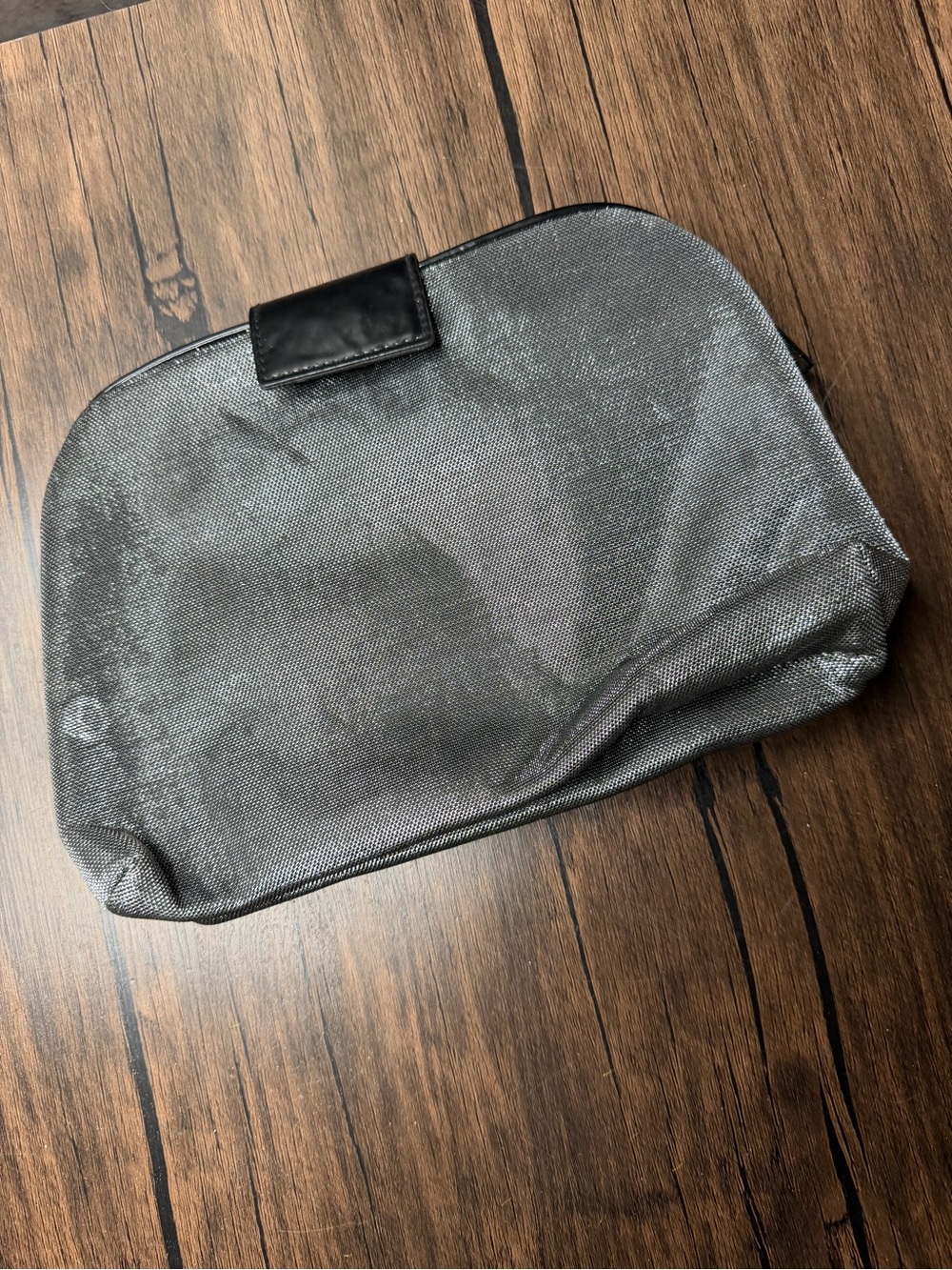 Lancôme Paris Metallic Silver Mesh Organizer Cosmetic Bag